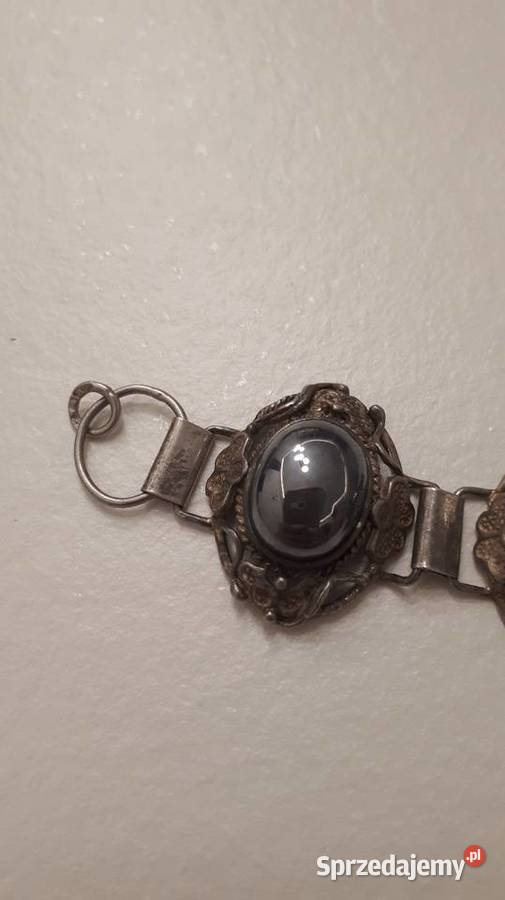 Bransoleta srebrna z hematytem mazowieckie Radom