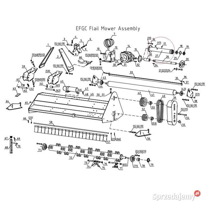 Osłona wałka 360 mm EFGCK 105 EFGCK 115 EFGCK Tajęcina