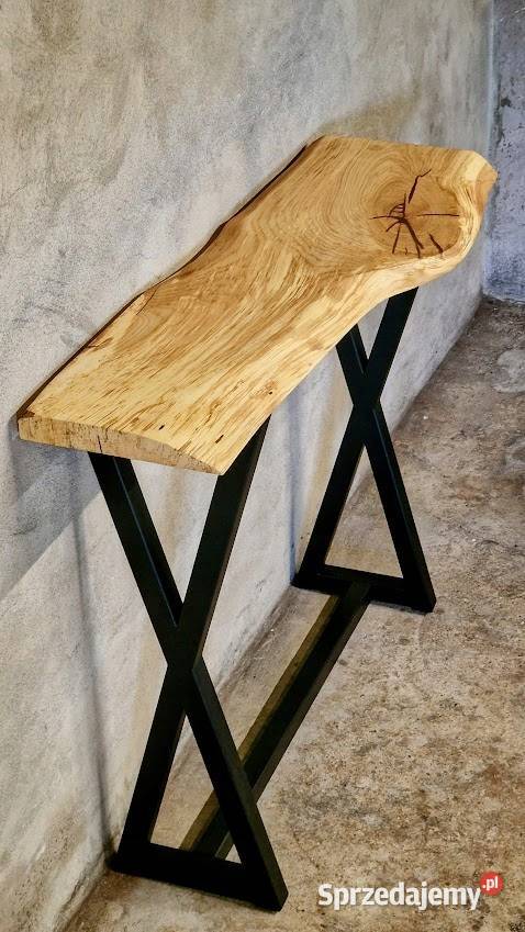 Konsola loft BLAT DĘBOWY DĄB z naturalna krawędź