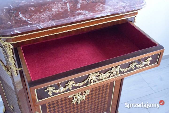 Drewniana Szafka Barkowa Komoda Szafa Marmurowy Kraków