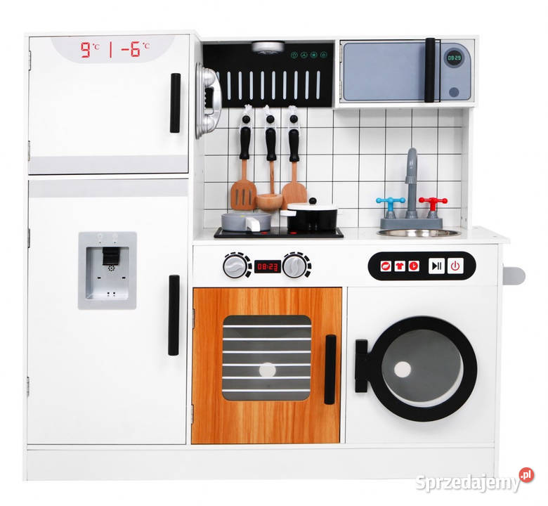 Drewniana kuchnia dzieci z efektami światła i