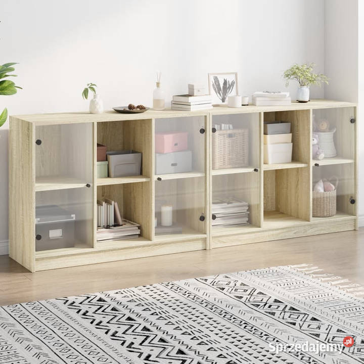 Biblioteczka z drzwiczkami dąb sonoma 204x37x75 Pozostałe Warszawa