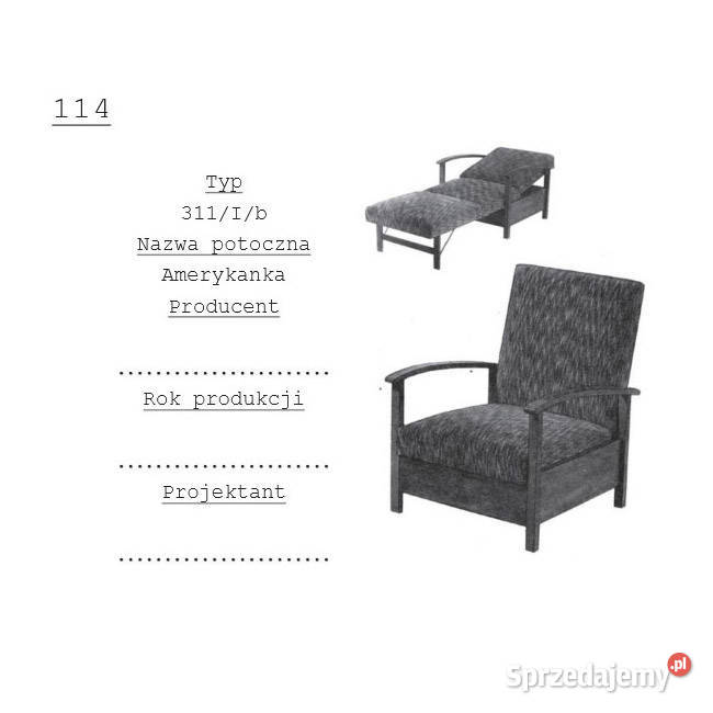 Fotel Amerykanka antyk PRL lata 60 XX w unikat Rzeszów