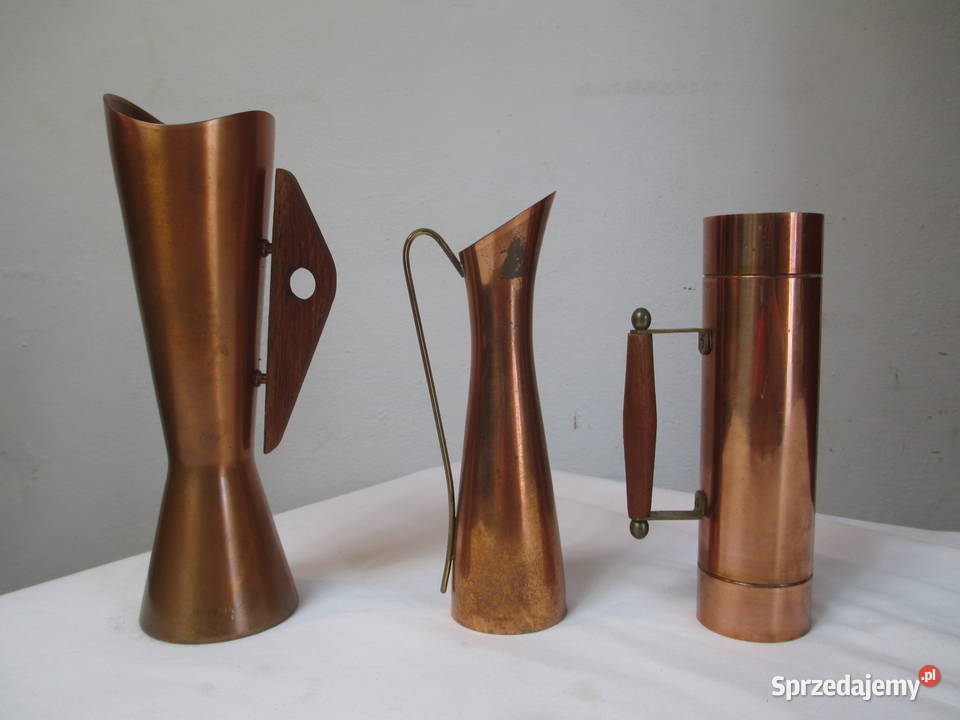 Komplet miedzianych wazoników Antyki Lublin