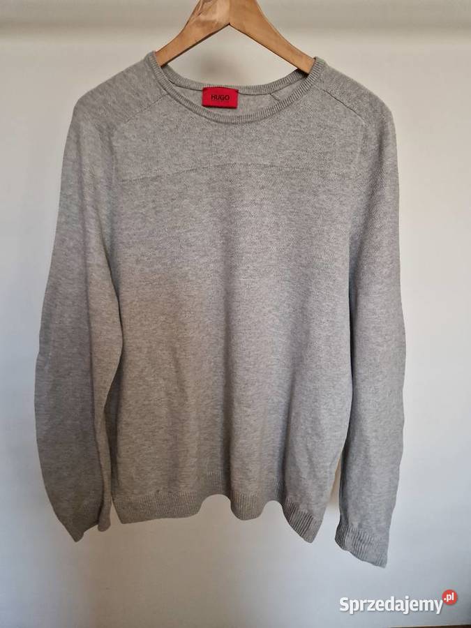 Hugo Boss Lekki Klasyczny Szary Sweter Męski 100 małopolskie Kraków