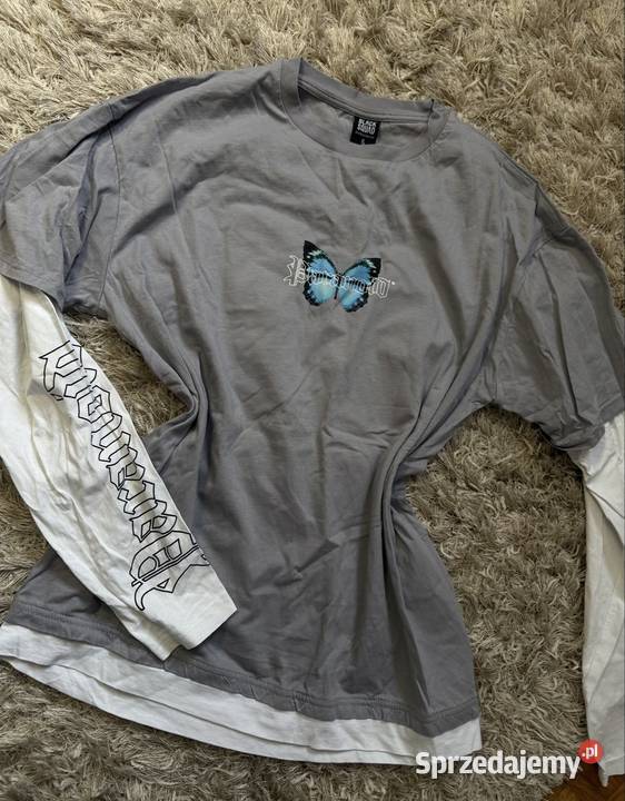 Szara koszulka butterfly layered tshirt 100 szary/srebrny Przemyśl