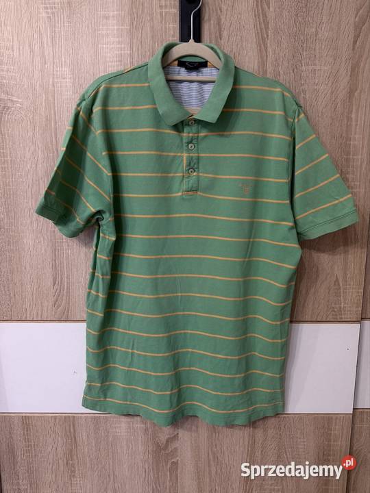 Koszulka Polo Gant L stripes zielono żółta Skarżysko-Kamienna