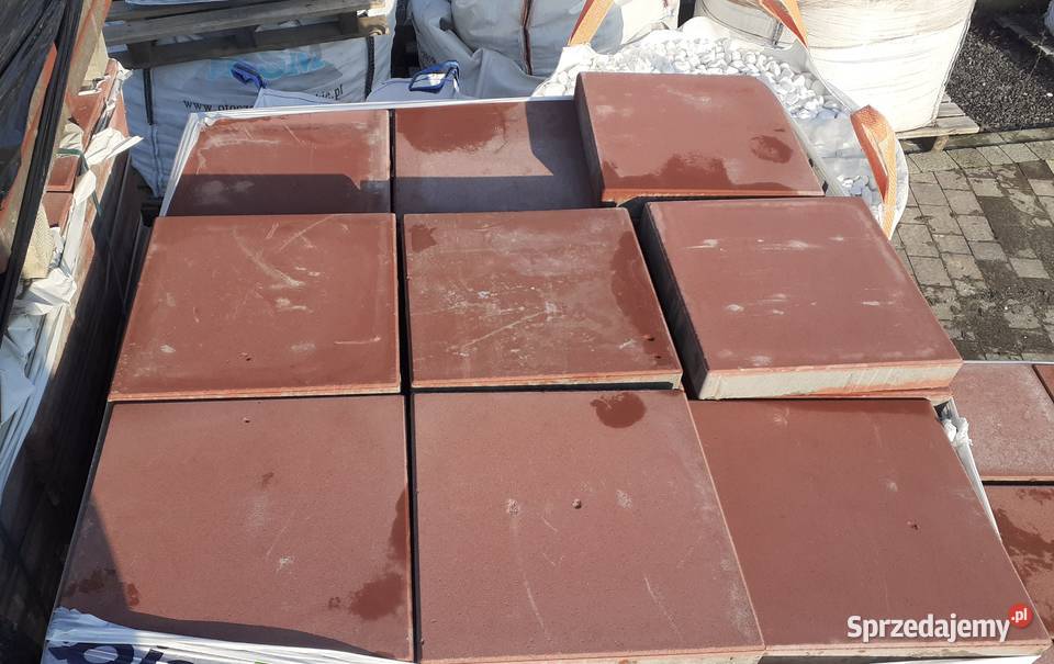 Płytka Chodnikowa Tarasowa 35x35x5 Bordo Kostka brukowa Wielogóra