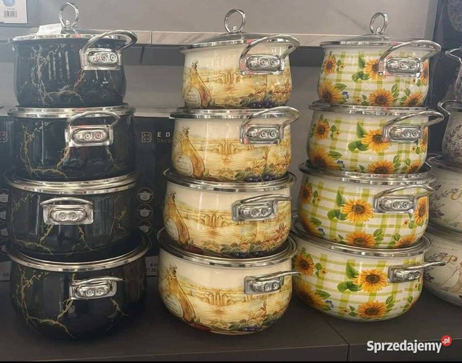139 Garnki emaliowane 4 sztuki Edenberg różne Zabrze