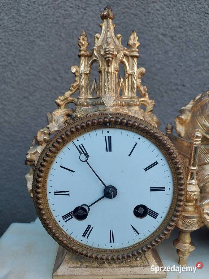 227 Stary francuski zegar kominkowy figuralny do pomorskie Tczew