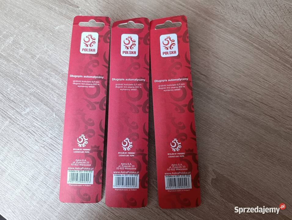 Zestaw długopisów automatycznych z napisem Kwidzyn