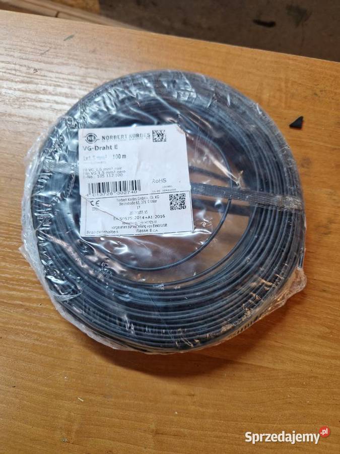 Kabel przewód instalacyjny miedziany drut czarny Szczebrzeszyn sprzedam