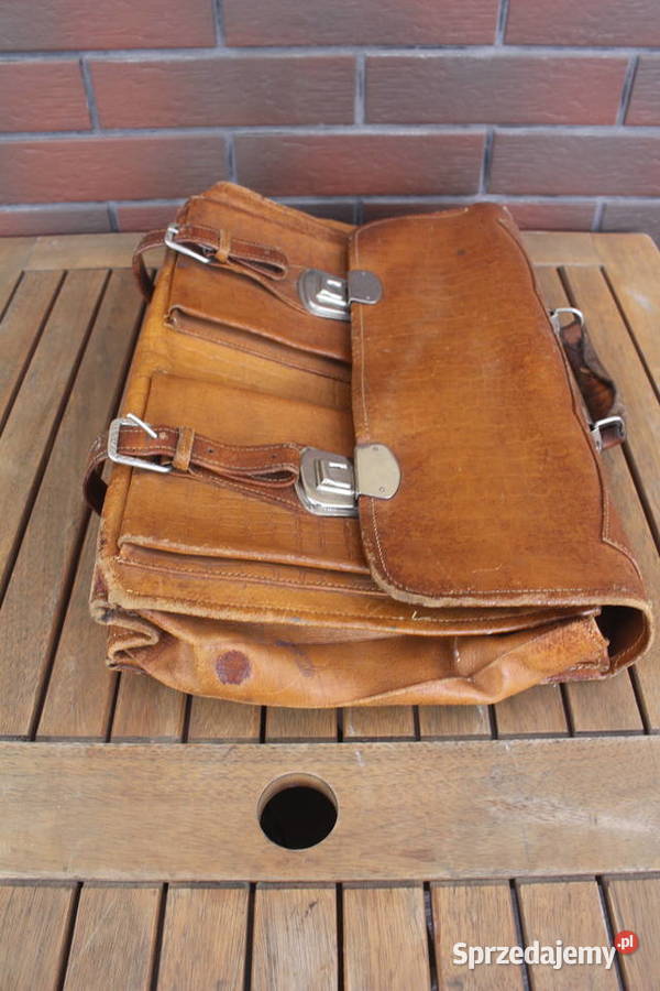 teczka skórzana z prl Kalisz