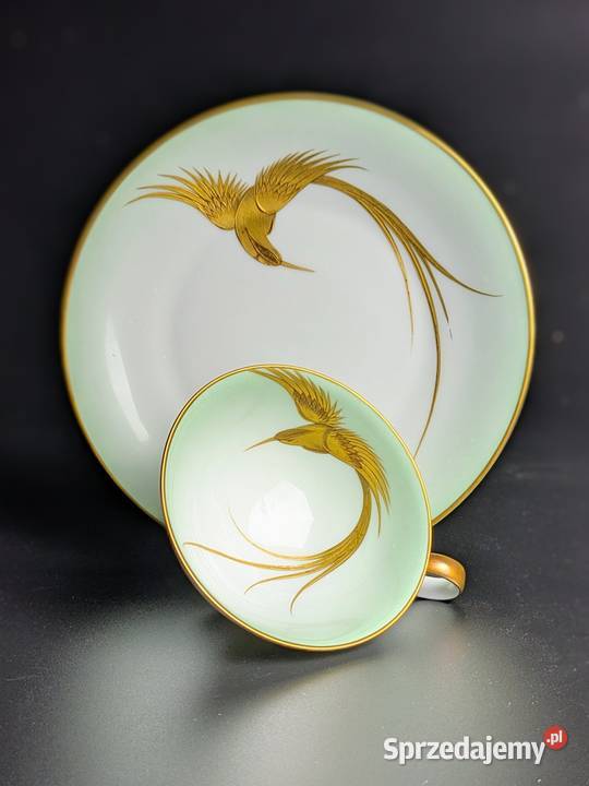 Ręcznie Malowane Duo Heinrich Bavaria Porcelana i szkło Legnica