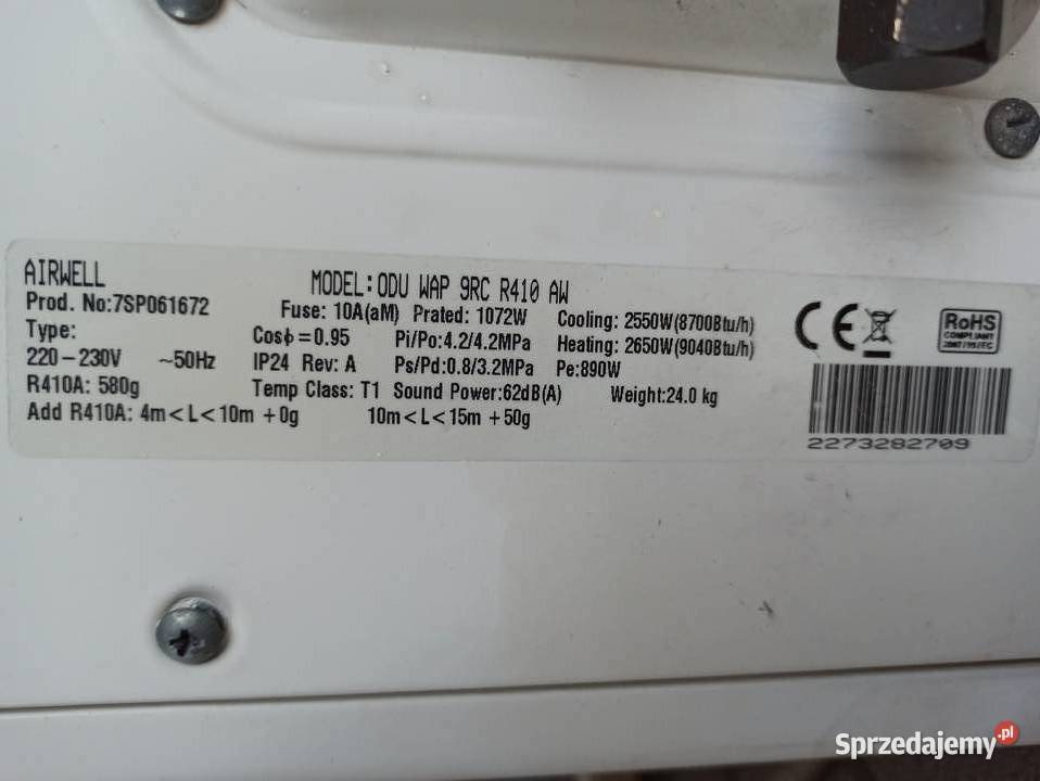 Klimatyzacja Airwell kompletny zestaw Zbąszynek