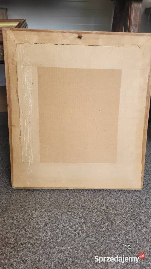 Stary obraz rama drewniana Ciechanowiec