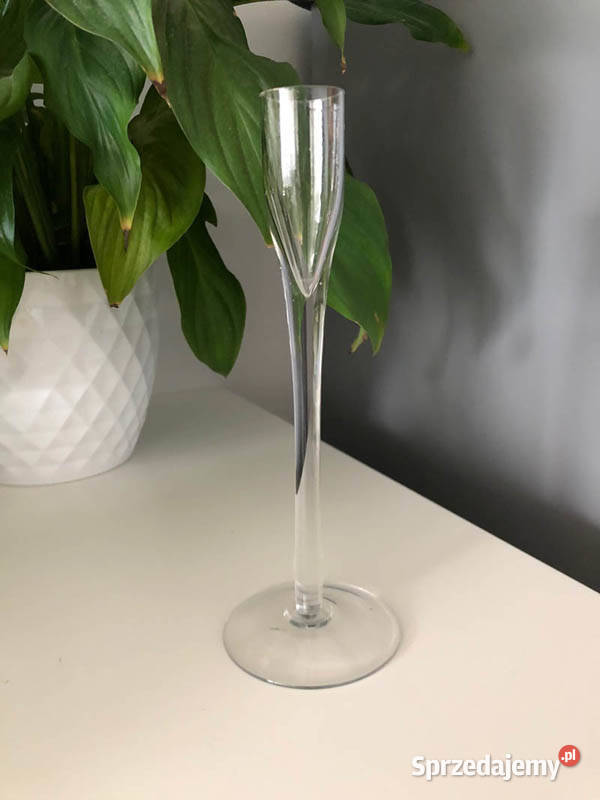 Szklany świecznik 20 przezroczysty świętokrzyskie Kielce