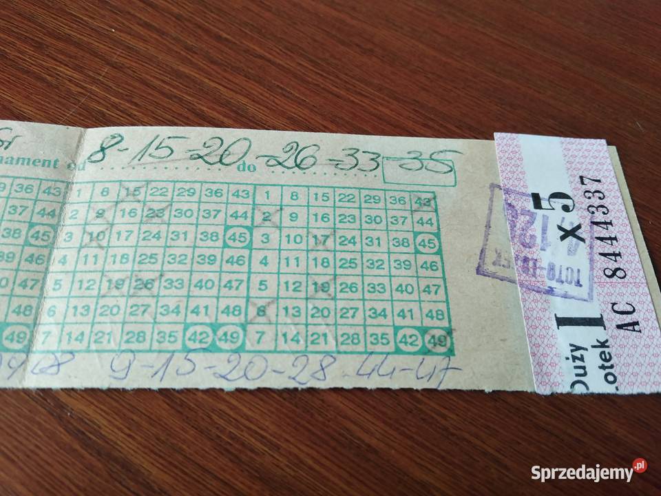 Kupon totolotka 1992 Pozostałe Wałbrzych