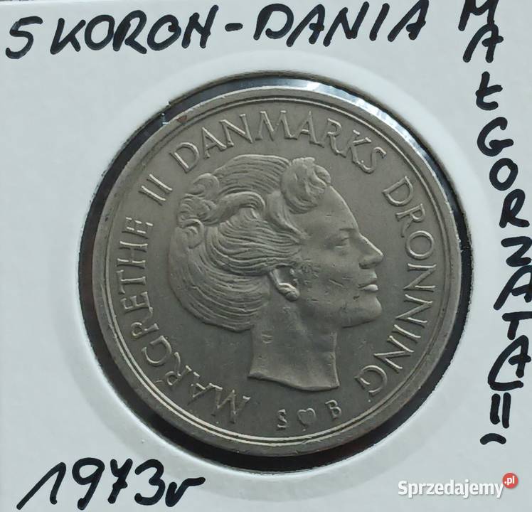 5 Koron Dania 1973 r Małgorzata II Numizmatyka