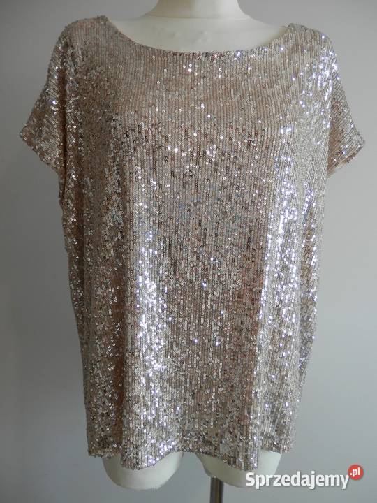 Bluzka Cekinowa Luźny Fason Wieczorowa Balowa Łomża