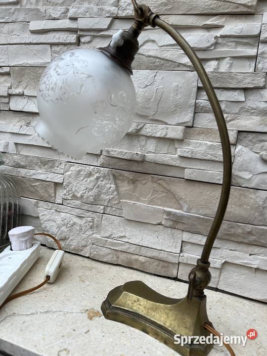 Antyk lampka z brązu XIX w ruchoma i sprawna Bystrzyca Kłodzka