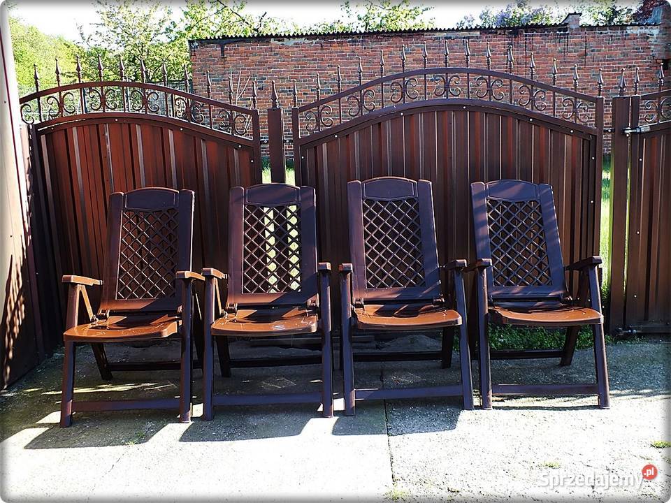 Komplet Krzesło Leżak ogrodowy składany Poduszki Żary