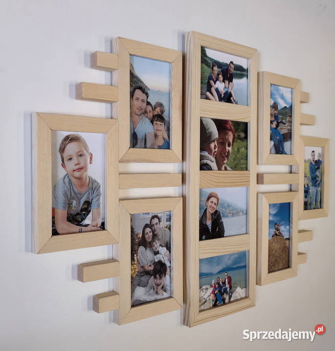 Drewniana Multirama Ramka Na 10 zdjęć 10x15 Ramki i ramy Katowice