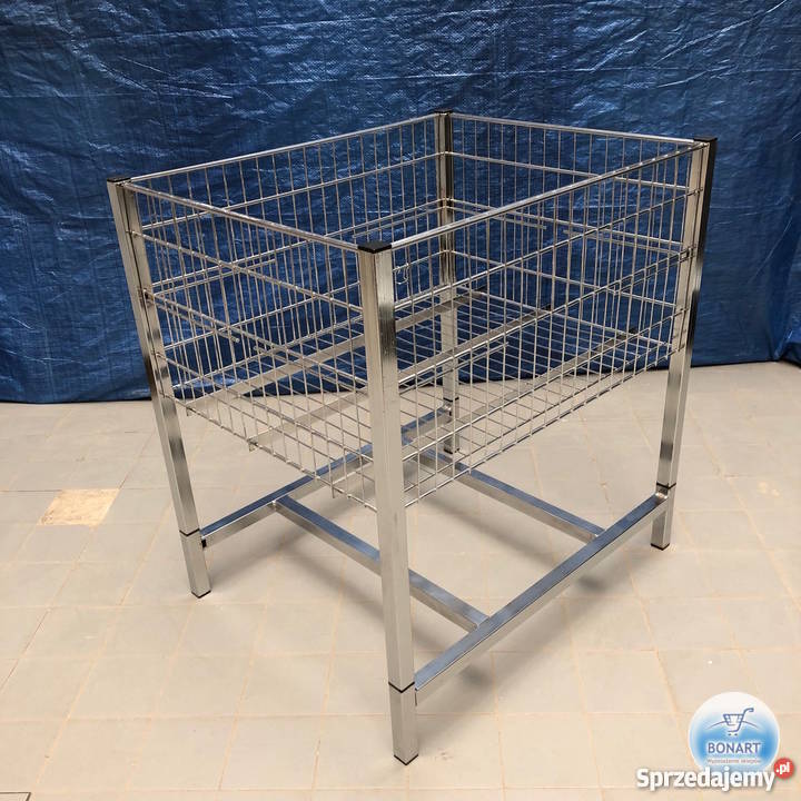 STÓŁ PROMOCYJNY chromowany kosz wsypowy