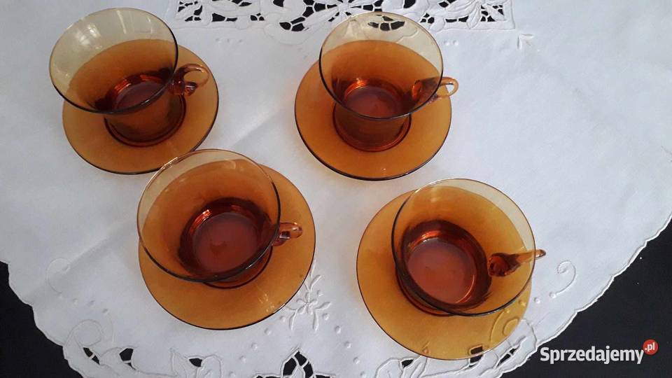 Komplet ze szkła miodowego Huta Szkła Laura Lubin