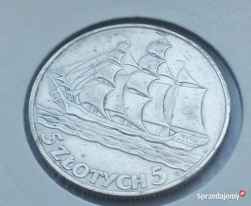 POLSKA5 1936 r SREBRO 750ŻAGLOWIEC Numizmatyka mazowieckie Legionowo