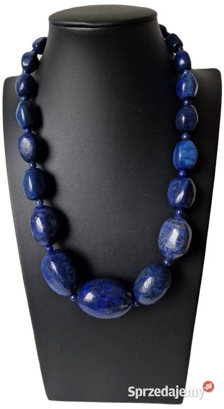 LAPIS LAZULI NATURALNY LAZURYT NASZYJNIK ETNO śląskie