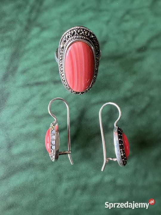 Biżuteria damska komplet kolczyki pierścionek