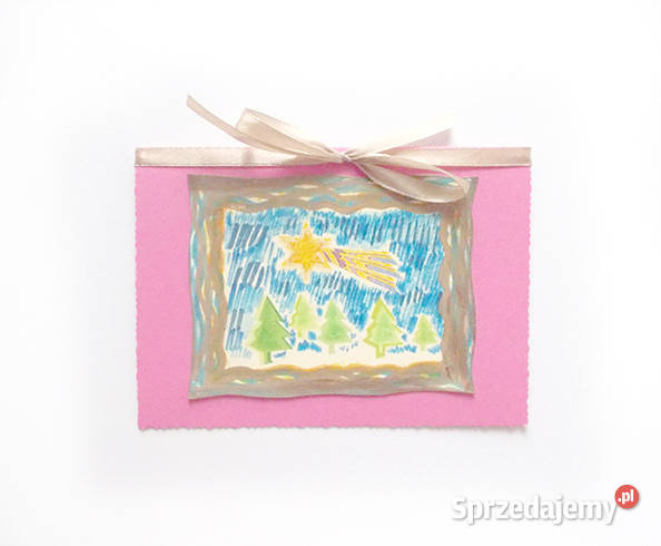 różowa kartka świąteczne Boże Narodzenie kartka Biuro