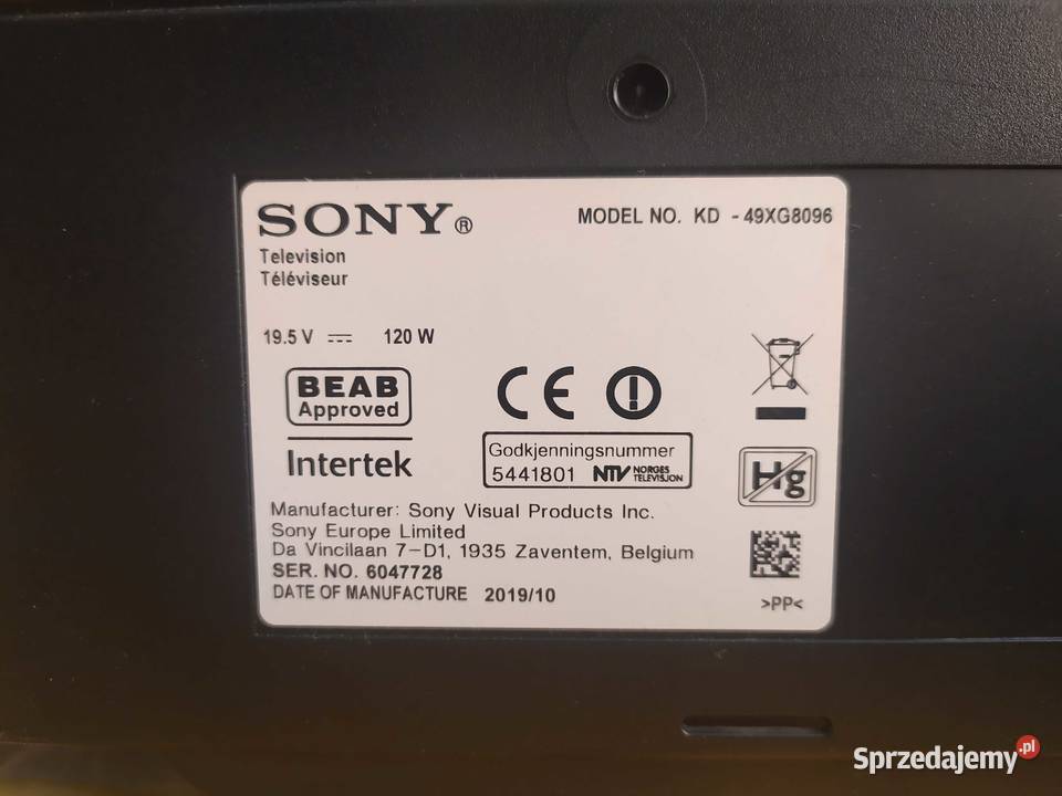 Części TV Led 4k Sony Bravia kd49xg8096 main zachodniopomorskie Szczecin