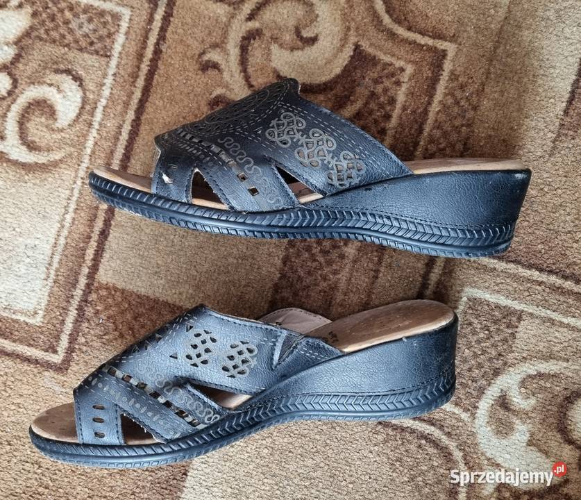 Klapki z naturalnej skóry Zabrze sprzedam