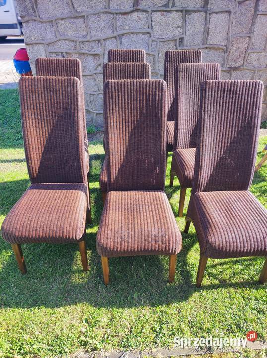 Krzesła rattanowe 8 sztuk firmy Loom 47cm Krzesła Łagiewniki sprzedam