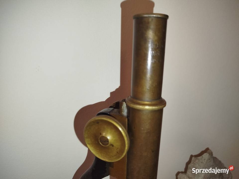 Stary mosiężny mikroskop E Leitz Wetzlar z 1904 Szczecin