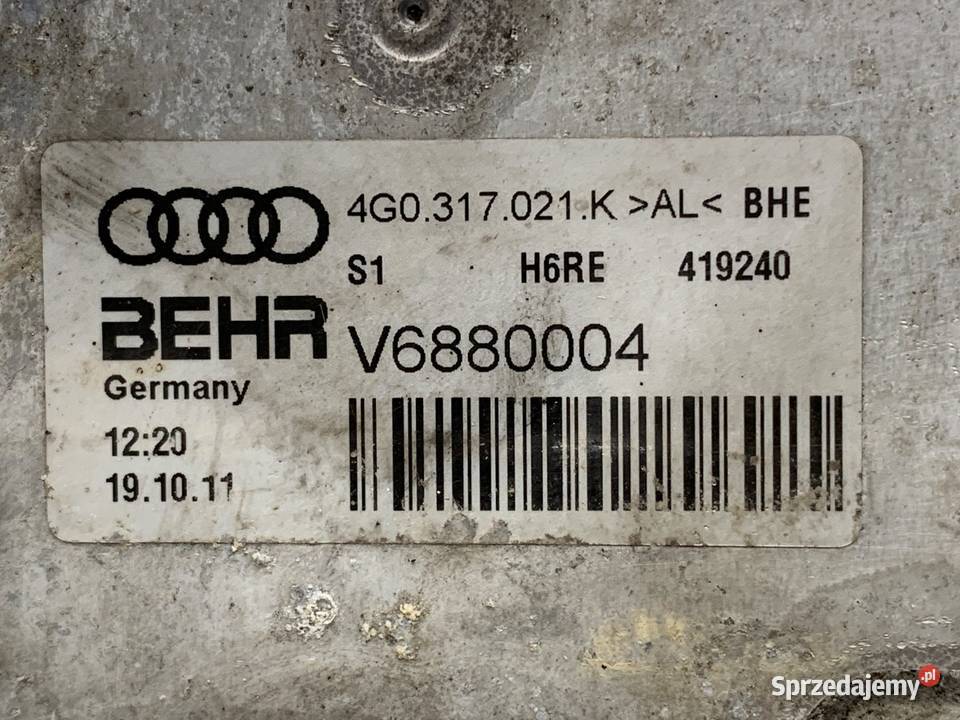 CHŁODNICA OLEJU SKRZYNI BIEGÓW AUDI A6 C7 Chłodnice oleju sprzedam