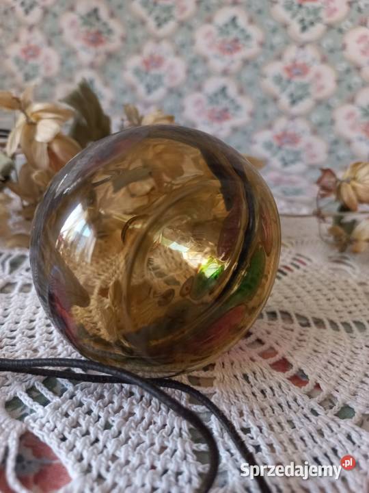Vintage lampka olejna ze szkła artystycznego Rękodzieło Rękodzieło Trzebiatów