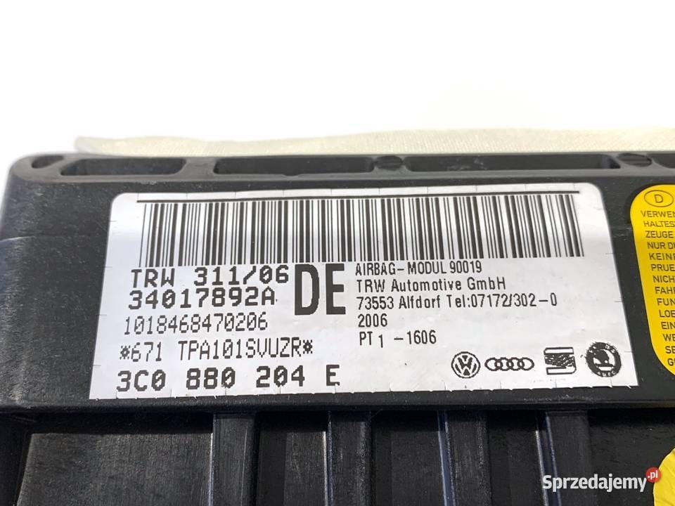 PODUSZKA POWIETRZNA PASAŻERA VW PASSAT B6 osobowe