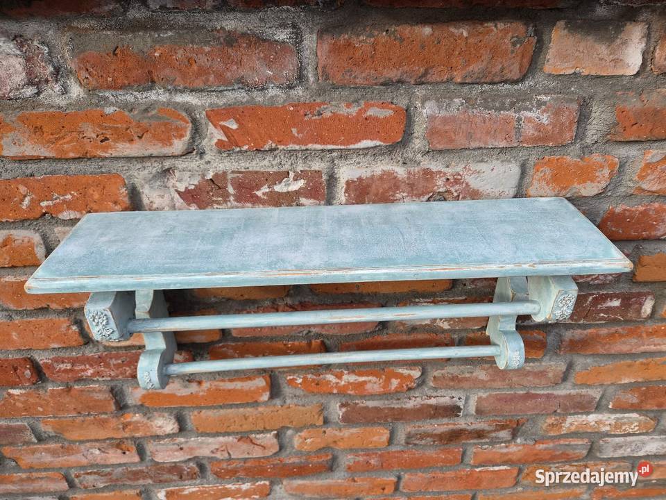 Stara ludowa półka w stylu shabby chic Antyki, Sztuka, Kolekcje Szczecinek sprzedam