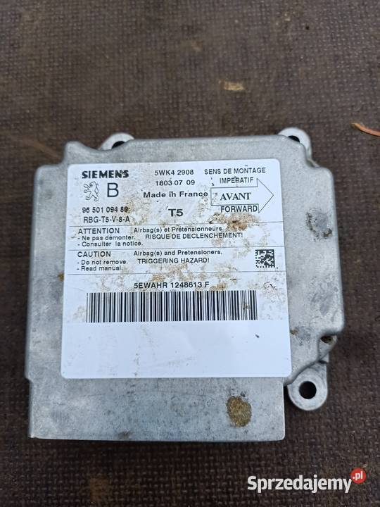 Sterownik moduł Airbag peugeot 307 9650109480 Części Szczecin