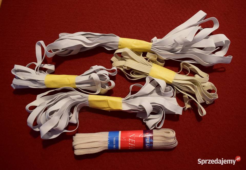 Gumki taśmy elastyczne bieliźniane 30 metrów kujawsko-pomorskie Chełmno sprzedam