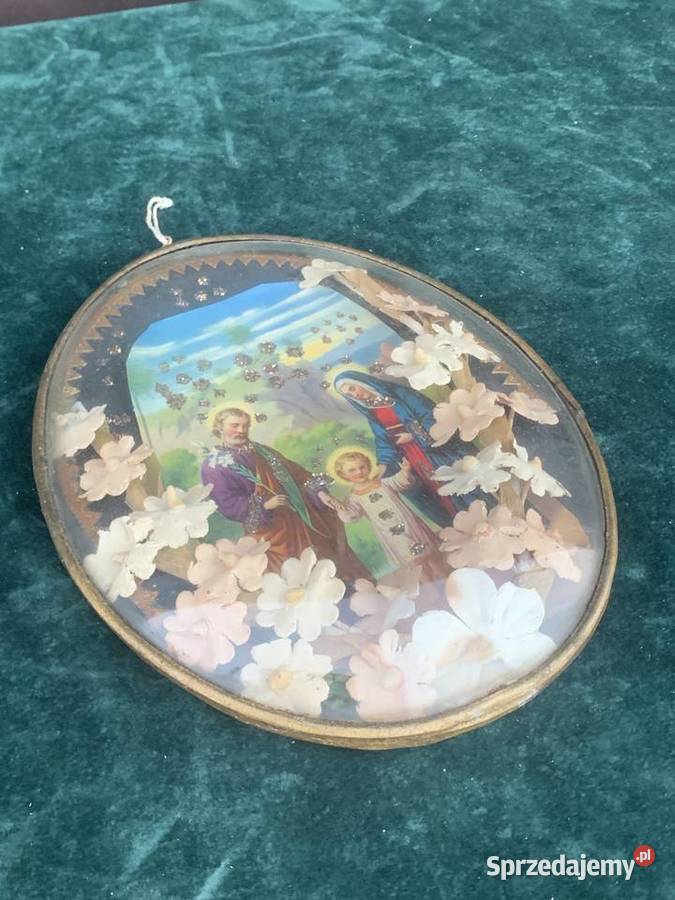 Piękny szklany obrazek święty Łowicz