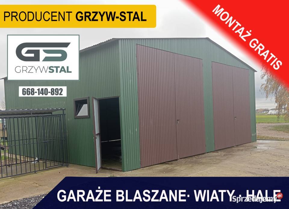 Garaż Blaszany |Wiata |Magazyn Rolniczy | Hala Blaszana | - GRZYWSTAL