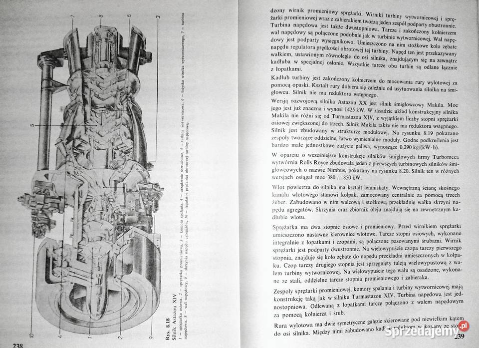Napędy lotnicze turbinowe silniki śmigłowe Paweł Rok wydania 1985 Chełm