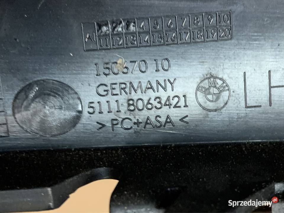 8063421 kratka wlotu zderzaka lewa bmw 5 g30 g31