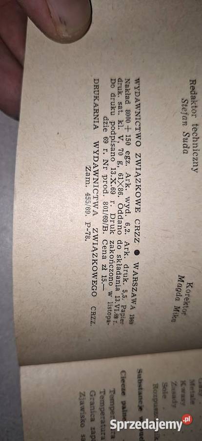 CHEMIA BHP 1 wydanie 1969 rzadki nakład 8000