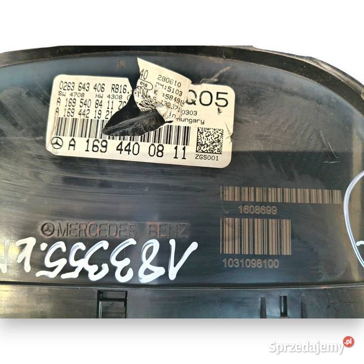LICZNIK ZEGARY A1694400811 Mercedes W169 20 CDI Liczniki i zegary lubelskie Chełm