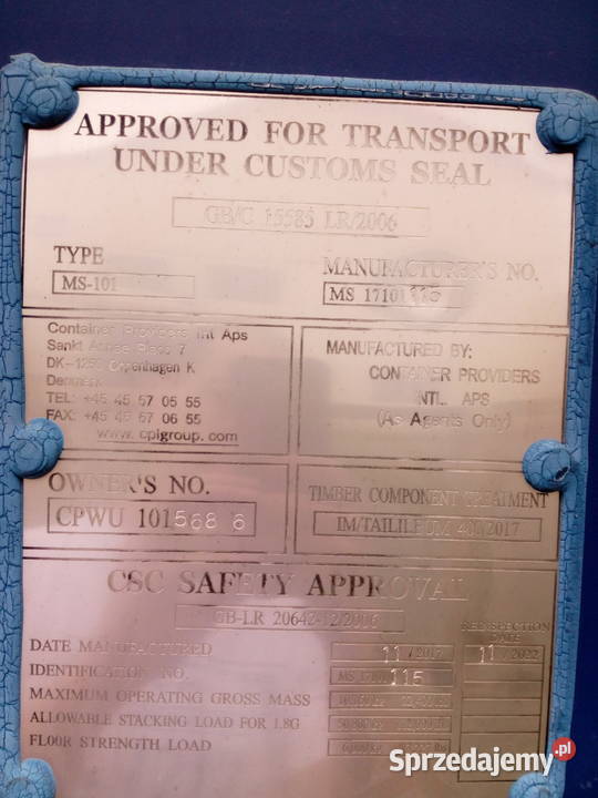 Kontener morski magazynowy 10DC stan
